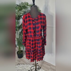 Last Price Drop! Red and Black Plaid Dress Juniors Girls M